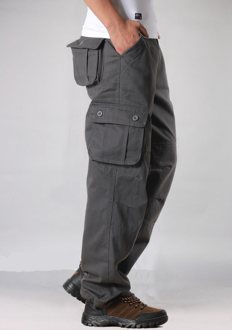 Spodnie cargo z wieloma kieszeniami – luźny styl outdoorowy