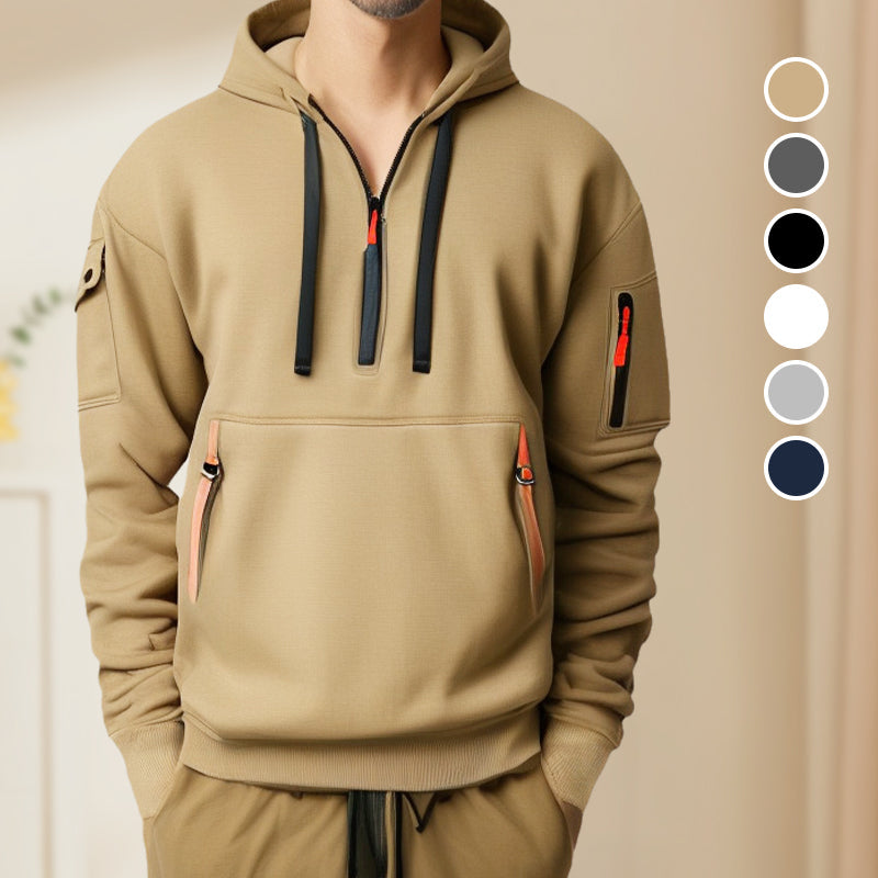 Adriano Hoodie z półzamkiem błyskawicznym – stylowy komfort, sportowy wygląd