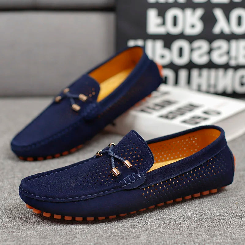 Gianni Perforowane Mokasyny Skórzane - Stylowe, Przewiewne Buty Slip-On