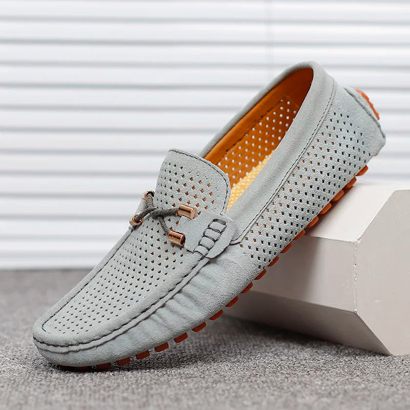 Gianni Perforowane Mokasyny Skórzane - Stylowe, Przewiewne Buty Slip-On