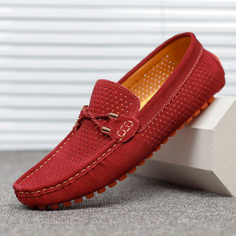 Gianni Perforowane Mokasyny Skórzane - Stylowe, Przewiewne Buty Slip-On