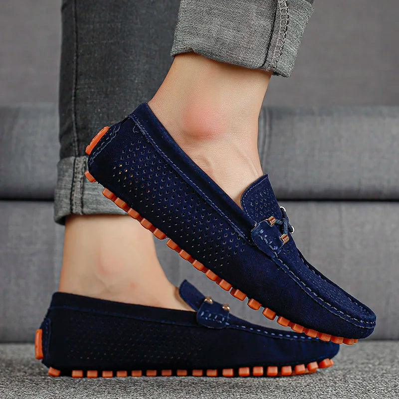 Gianni Perforowane Mokasyny Skórzane - Stylowe, Przewiewne Buty Slip-On