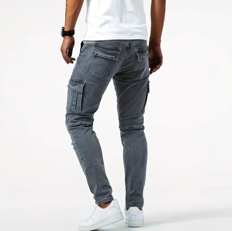 Robin | Modne jeansy cargo skinny dla mężczyzn – nowoczesne i wygodne