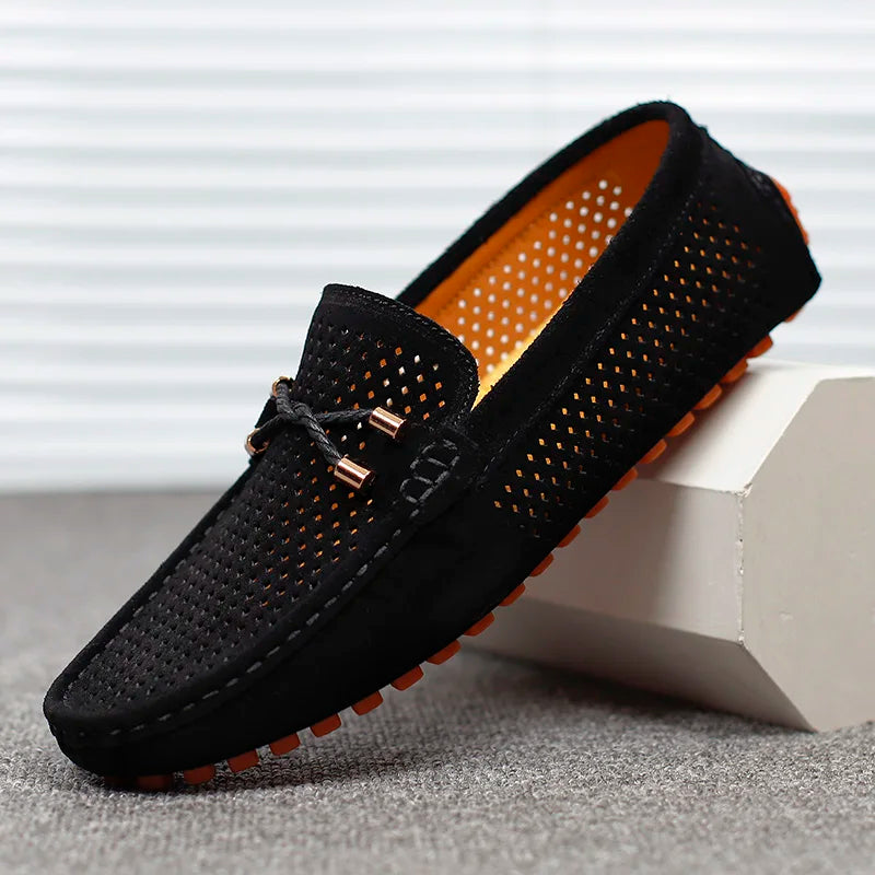 Gianni Perforowane Mokasyny Skórzane - Stylowe, Przewiewne Buty Slip-On