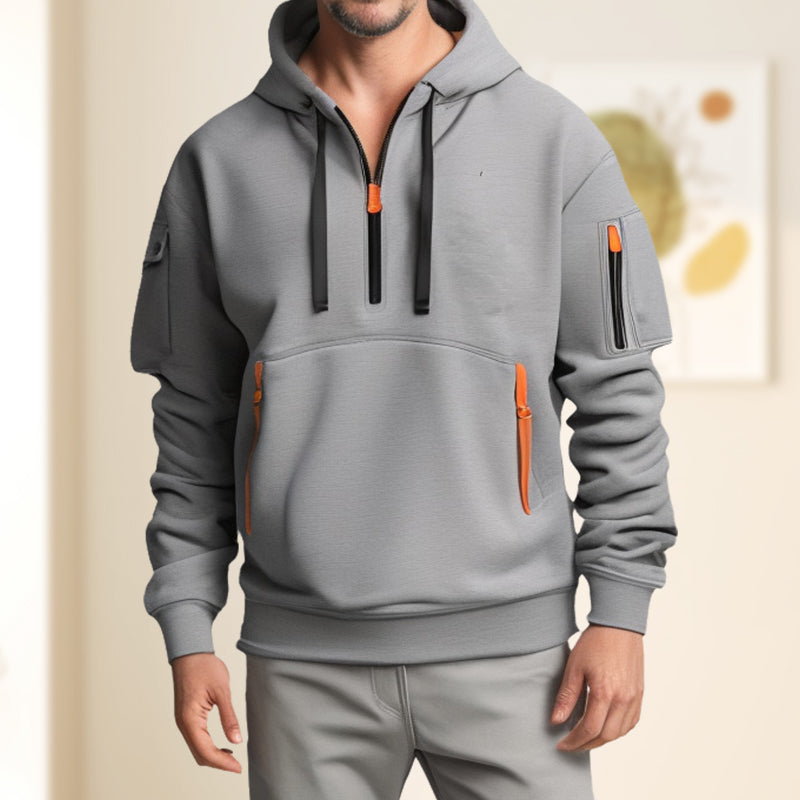 Adriano Hoodie z półzamkiem błyskawicznym – stylowy komfort, sportowy wygląd