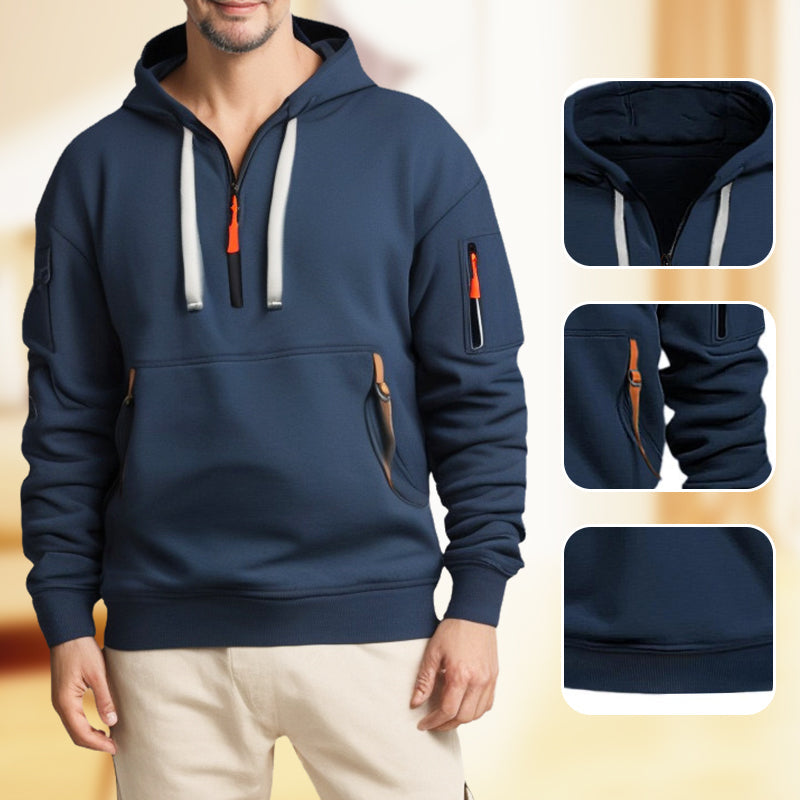 Adriano Hoodie z półzamkiem błyskawicznym – stylowy komfort, sportowy wygląd