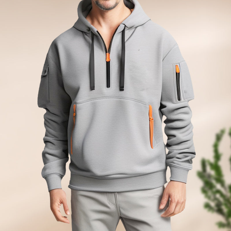 Adriano Hoodie z półzamkiem błyskawicznym – stylowy komfort, sportowy wygląd