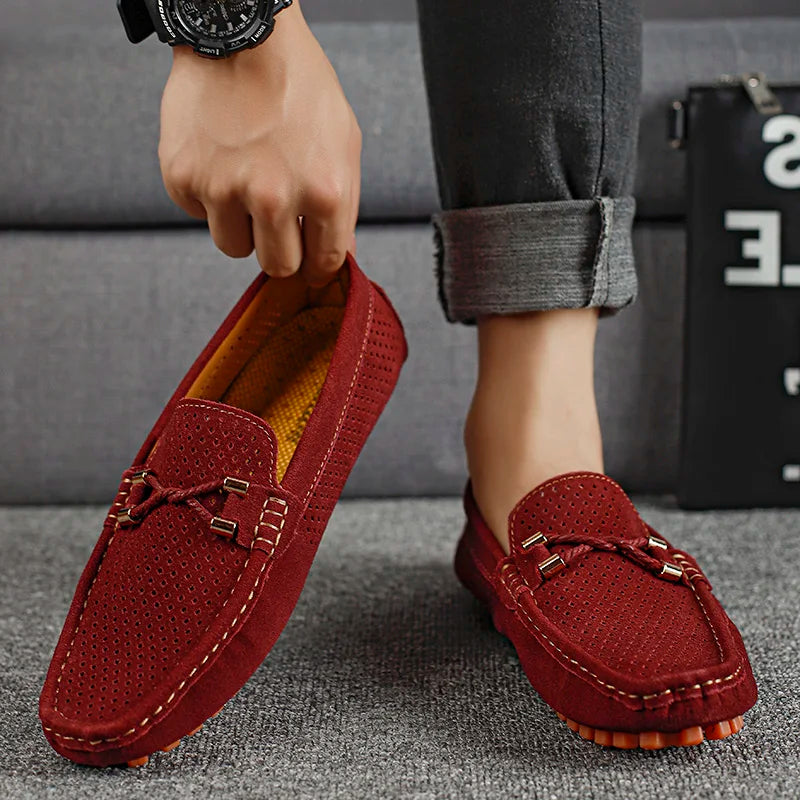 Gianni Perforowane Mokasyny Skórzane - Stylowe, Przewiewne Buty Slip-On