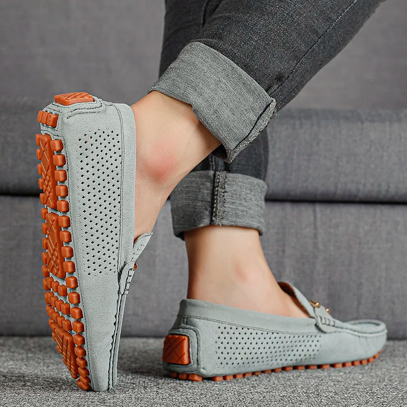 Gianni Perforowane Mokasyny Skórzane - Stylowe, Przewiewne Buty Slip-On