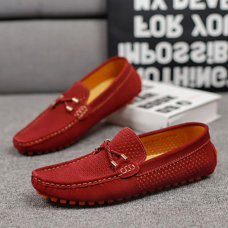 Gianni Perforowane Mokasyny Skórzane - Stylowe, Przewiewne Buty Slip-On