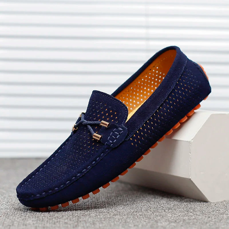 Gianni Perforowane Mokasyny Skórzane - Stylowe, Przewiewne Buty Slip-On