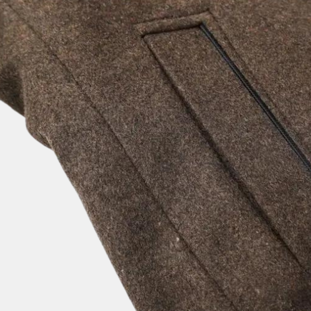 Hampus męski płaszcz wełniany z kołnierzem stojącym – ponadczasowa elegancja z wełny