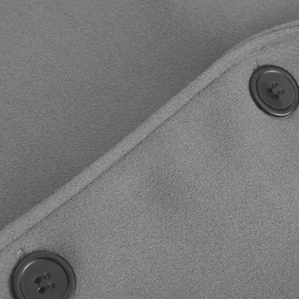 Męski minimalistyczny płaszcz zimowy zapinany na guziki z przodu w stylu smart casual