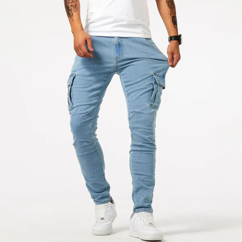 Robin | Modne jeansy cargo skinny dla mężczyzn – nowoczesne i wygodne